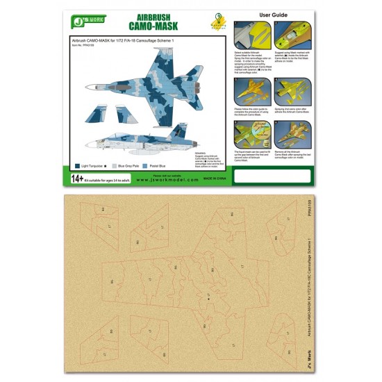 Airbrush CAMO-MASK for for 1/72 F/A-18 Camouflage Scheme #1
