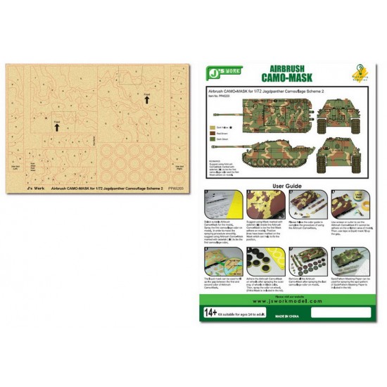 Airbrush Camo-Mask for 1/72 Jagdpanther Camouflage Scheme #2