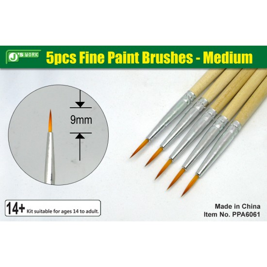 Fine Paint Brushes #Medium (5pcs)