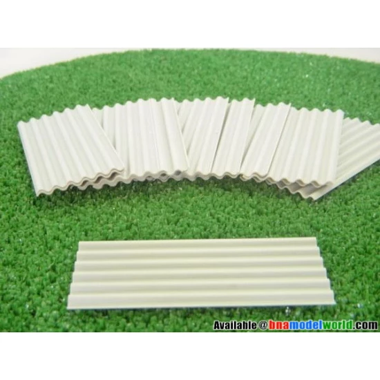 1/35, 1/32 Corrugated Iron Roof Sheeting (6-Wave Plate) - Grey (Plastic) 15pcs