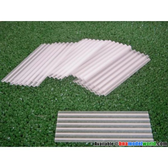 1/35, 1/32 Corrugated Iron Roof Sheeting (6-Wave Plate) - Opaque (Plastic) 15pcs