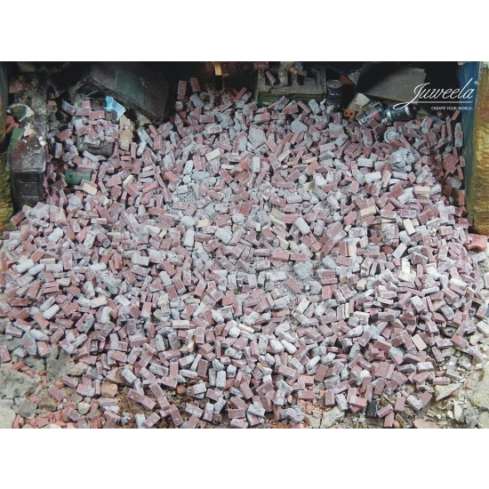 1/35 Bricks Ruins/Debris with Mortar Droppings - Dark Gray & Dark Brick-Red (Ceramic) 150g