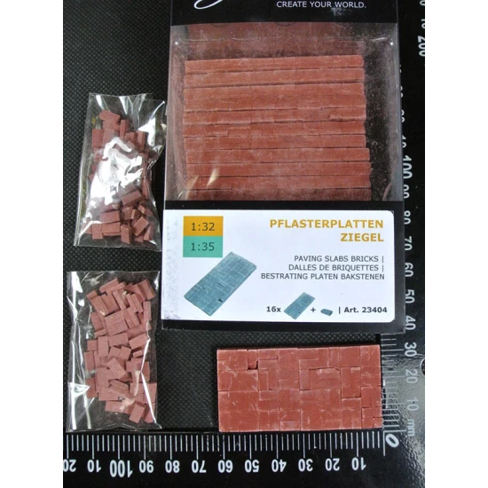 1/32, 1/35 Paver Plates Bricks (61 x 31mm) w/Loose Bricks (16pcs)