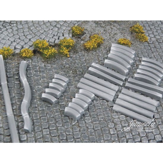1/32, 1/35 Curbs Add On (Curves/Lowering) 3 Sets