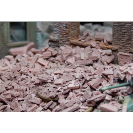 1/72 Bricks Ruins/Debris - Dark Brick-Red Mix (Material: Ceramic) 100g