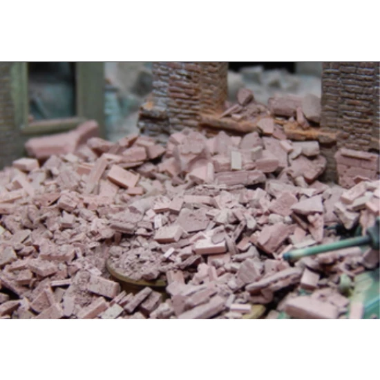1/72 Bricks Ruins/Debris - Dark Brick-Red Mix (Material: Ceramic) 100g