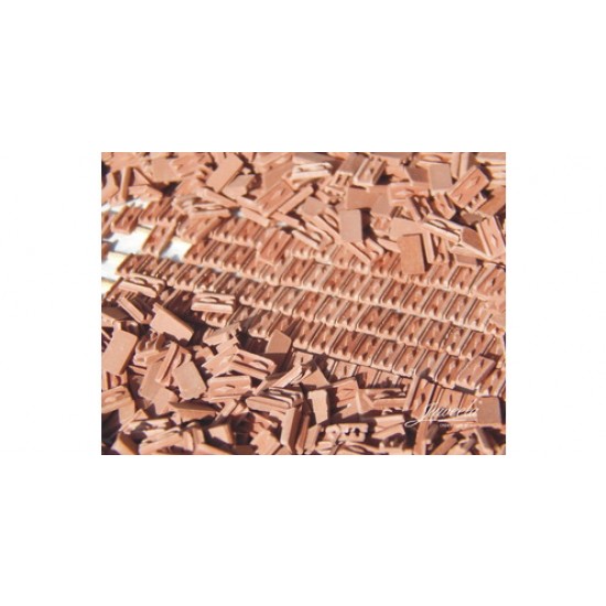 1/87 Roofing Tiles ''Heart Style'' Medium Brick-Red, 3000x