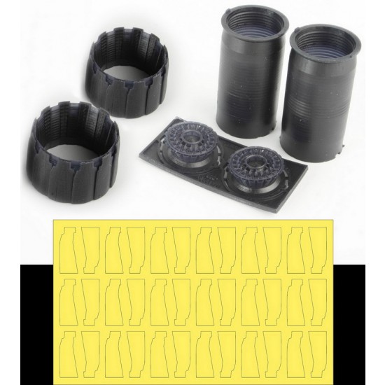 1/48 F-14 A Plus/D GE Exhaust Nozzle & After Burner Set (Opened) for Tamiya/Hasegawa kits