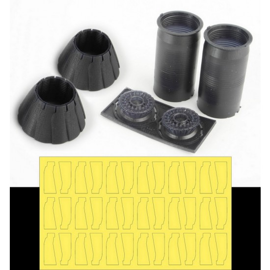 1/48 F-14 A Plus/D GE Exhaust Nozzle & After Burner Set (Closed) for Tamiya/Hasegawa kits