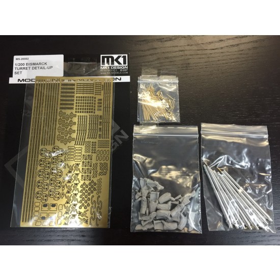 1/200 German Battleship Bismarck Turret Detail-up Set for Trumpeter kit