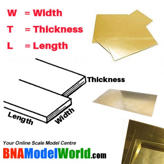 Brass Sheet - T: 0.12mm, W: 101.6mm, L: 254mm (35 gauge)