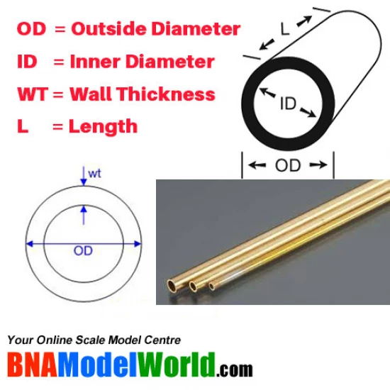 Small Round Brass Tubes Set #Soft (3pcs, 3 sizes, L: 304.8mm)