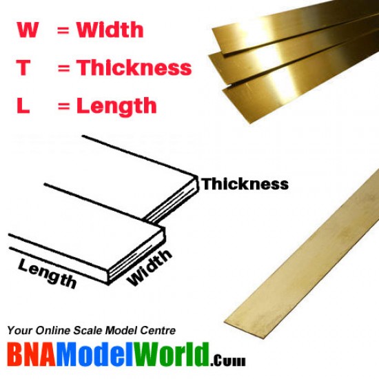 Brass Strip - W: 19.05mm, T: 0.64mm, L: 304.8mm