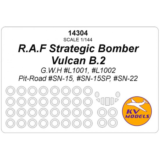 1/144 R.A.F Vulcan B.2 Masks for G.W.H/Pit-Road (canopies and wheels)