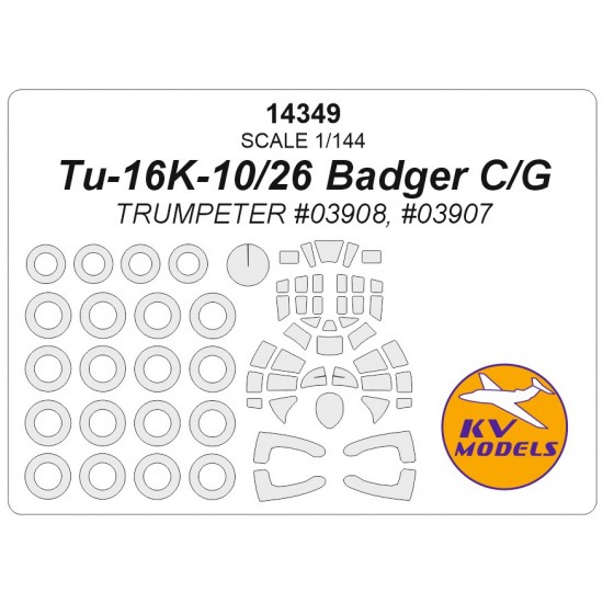 1/144 Tupolev Tu-16K-10 Badger C/G Masks for Trumpeter #03908/03907