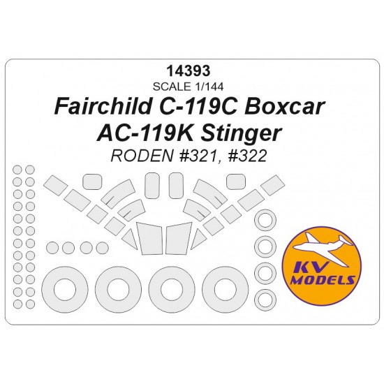 1/144 Fairchild C-119C Boxcar/AC-119K Stinger Masks for Roden #321/322