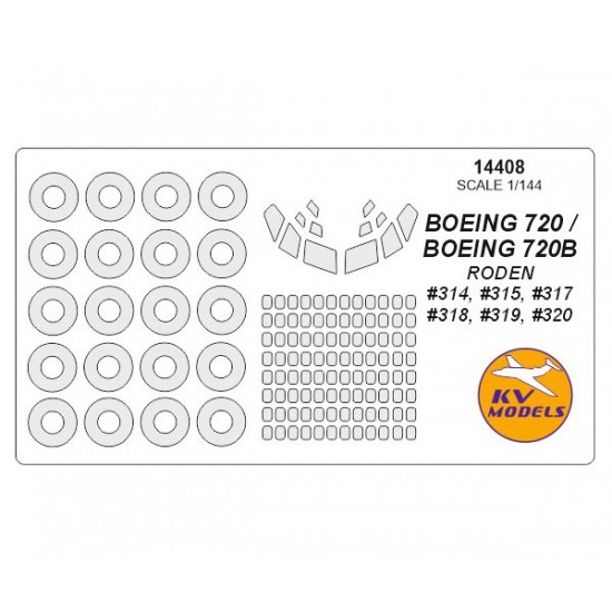 1/144 Boeing 720 / Boeing 720B Masks for Roden #314/315/317/318/319/320