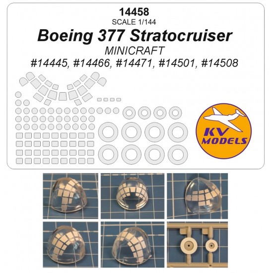 1/144 US Boeing 377 Stratocruiser Canopies and Wheels Masks for Minicraft kits