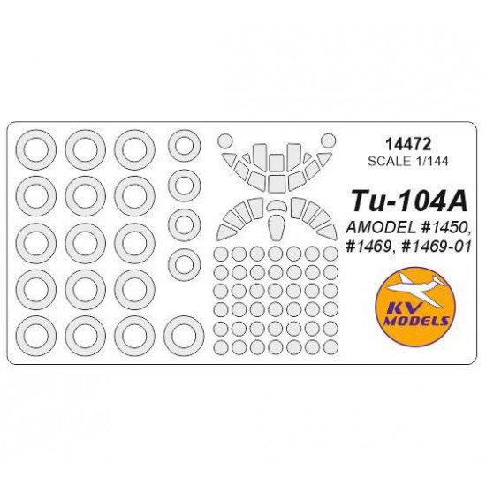 1/144 Tu-104A Masks for Amodel #1450, #1469, #1469-01