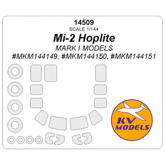 1/144 Mil Mi-2 Hoplite Masks for Mark I Models #MKM144149 #144150 #144151