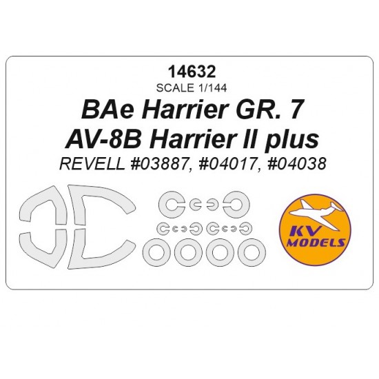 1/144 BAe Harrier GR. 7 / AV-8B Harrier II Masks for Revell w/Wheels Masks
