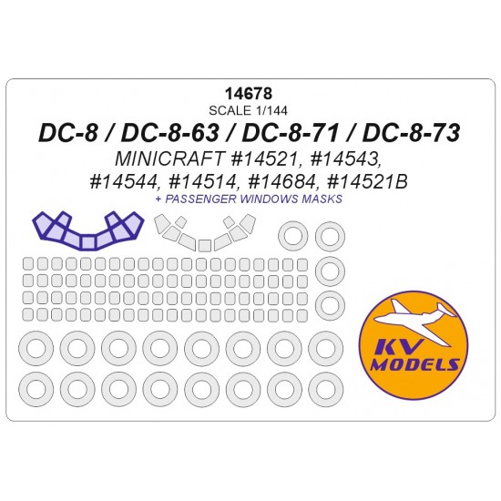 1/144 DC-8/8-63/8-71/8-73 Masking for Minicraft #14521/14543/14544/14514/14684/14521B