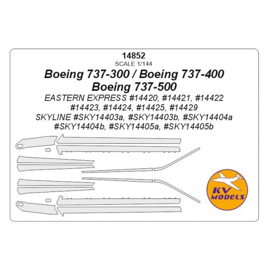 1/144 Boeing 737-300 / 737-400 / 737-500 Masks for Eastern Express/SKYLINE kits