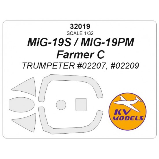 1/32 MiG-19C / MiG-19PM Farmer C Masks for Trumpeter #02207, #02209