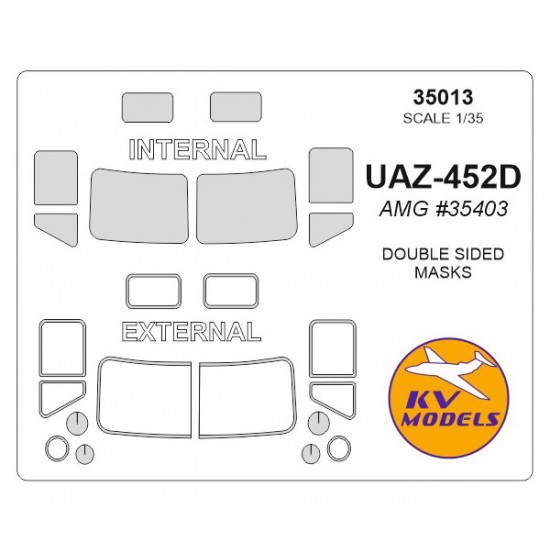 1/35 UAZ-452D "Golovastik" Double-sided Paint Masking for AMG #35403