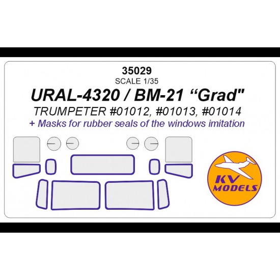 1/35 URAL-4320 / BM-21 "Grad" Masks for Trumpeter #01012, #01013, #01014