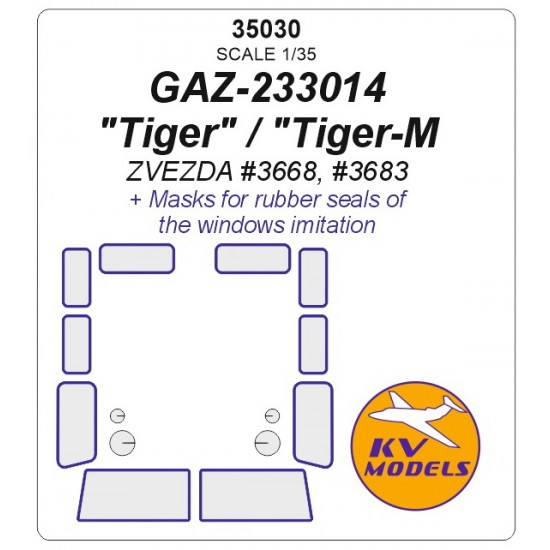1/35 GAZ-233014 "Tiger" / "Tiger-M" Masks for Zvezda #3668, #3683