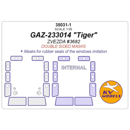 1/35 GAZ-233014 "Tiger" Masks for Zvezda #3682 (Double sided)