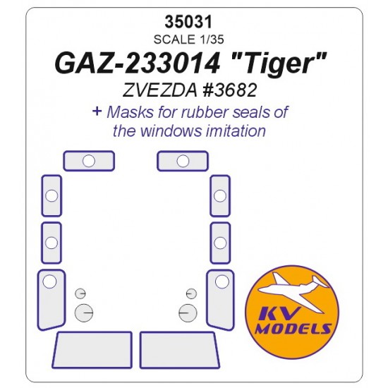 1/35 GAZ-233014 "Tiger" Masks for Zvezda #3682
