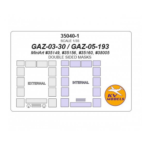 1/35 GAZ-03-30/GAZ-05-193 Double-sided Masking for MiniArt kits