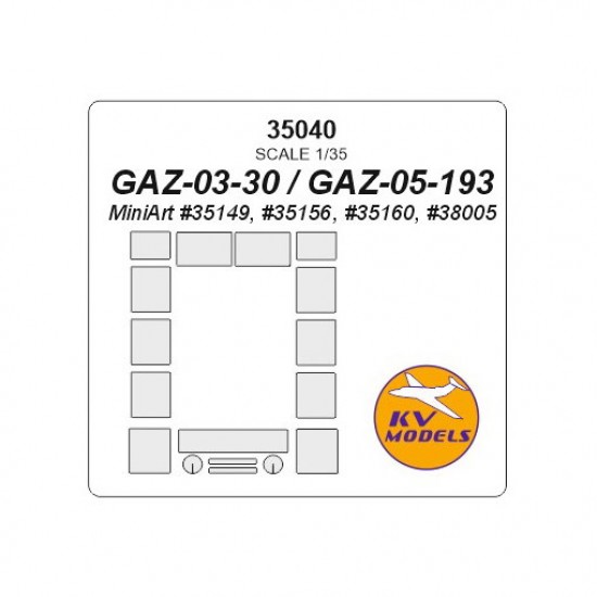 1/35 GAZ-03-30/GAZ-05-193 Paint Masking for MiniArt kits #35149, #35156, #35160, #38005