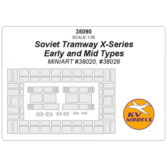 1/35 Soviet Tramway X-Series Early and Mid Types Masks for MiniArt #38020, #38026