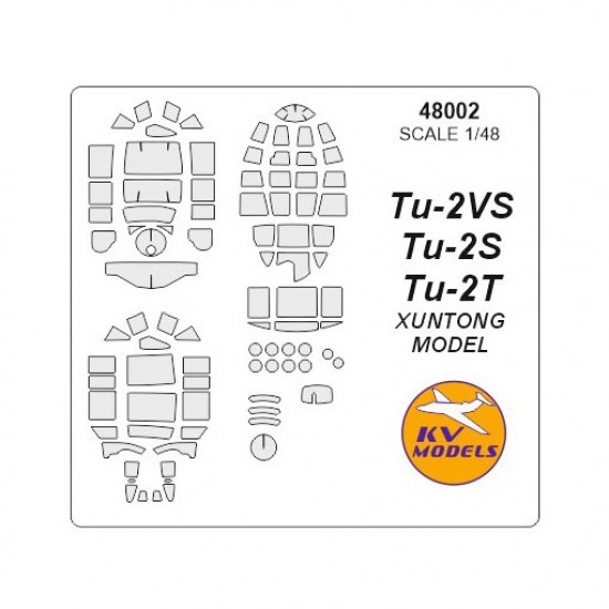 1/48 Tupolev Tu-2 Paint Masking for Xuntong Model kits
