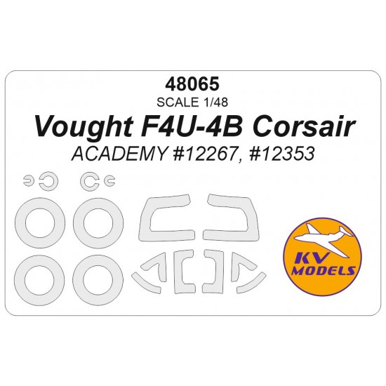 1/48 Vought F4U-4B Corsair Masks for Academy #12267/12353 (canopies and wheels)