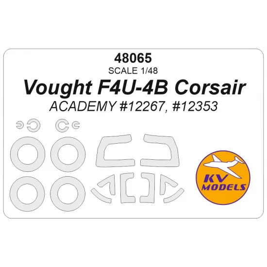 1/48 Vought F4U-4B Corsair Masks for Academy #12267/12353 (canopies and wheels)