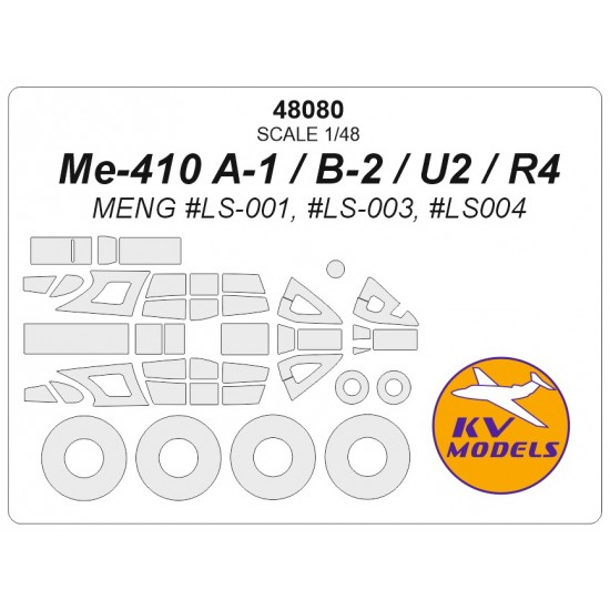 1/48 Messerschmitt Me 410 Hornisse A-1/B-2/U2/R4 Masking for Meng #LS-001/003/004