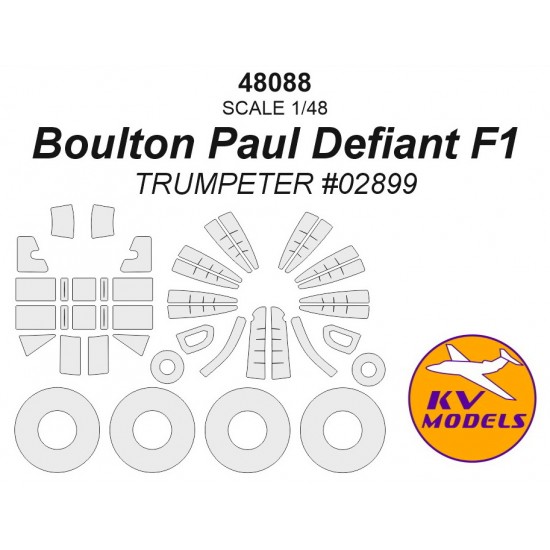 1/48 Boulton Paul Defiant F1 Paint Masking for Trumpeter #02899