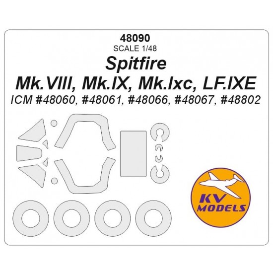 1/48 Spitfire Mk.VIII/IX/Ixc/LF.IXE Masking for ICM #48060/61/66/67/48802