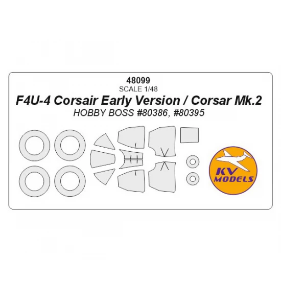 1/48 F4U-4 Corsair Early Version/Corsair Mk.2 Masking for HobbyBoss #80386, #80395