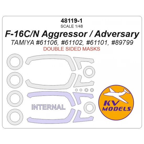 1/48 F-16C/N Aggressor/Adversary Double Sided Masking for Tamiya #61106/61102/61101/89799