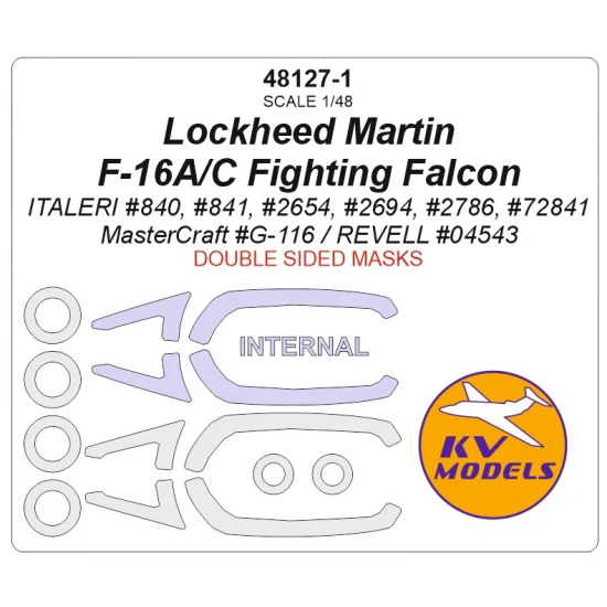 1/48 F-16A/C Fighting Falcon Double Sided Masking for Italeri/Mastercraft/Revell kits
