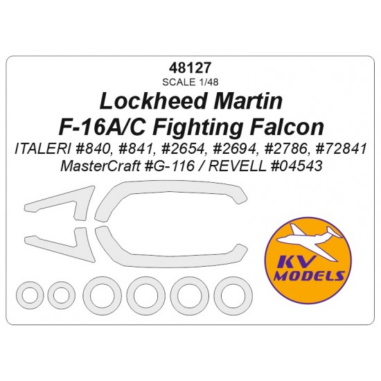 1/48 Lockheed Martin F-16A/C Fighting Falcon Masking for Italeri/Mastercraft/Revell kits