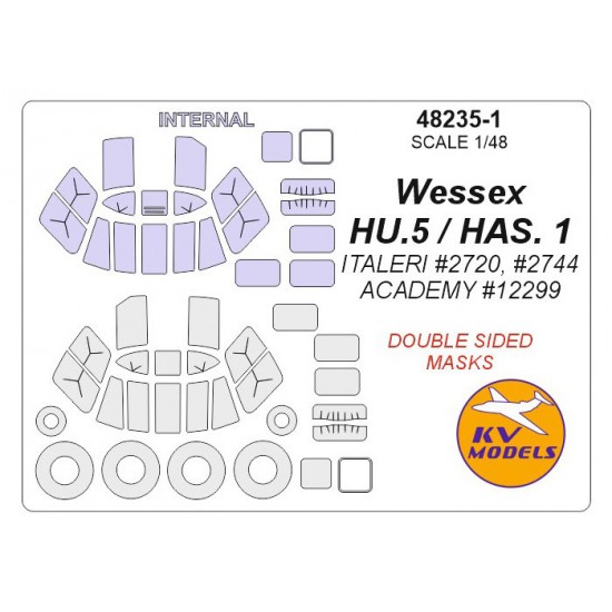 1/48 Wessex HU.5/HAS. 1 Double-sided Masking for Italeri #2720, #2744/Academy #12299