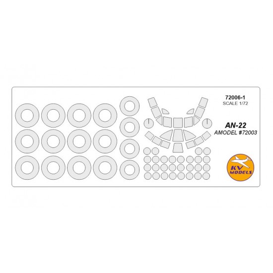 1/72 An-22 "ANTEY" Masking w/Wheel Masks for Amodel #72003