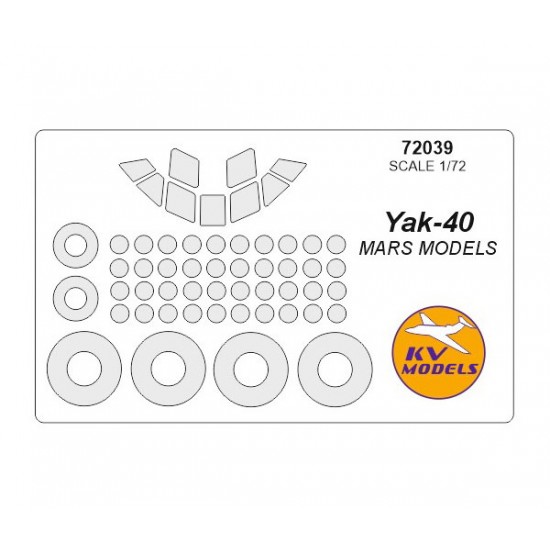 1/72 Yak-40 Masking w/Wheels Masks for Mars Models