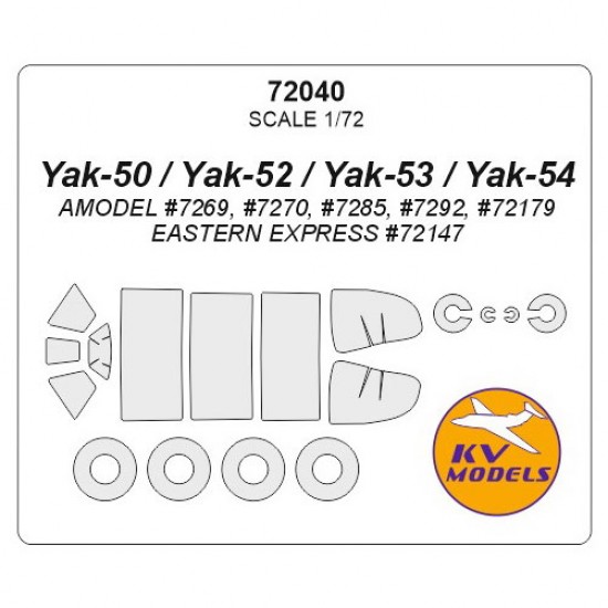 1/72 Yak-50/Yak-52/Yak-53/Yak-54 Masking w/Wheels Masks for Artmodel